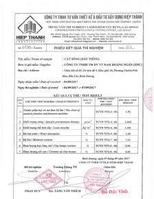 Material Certificate - Sand